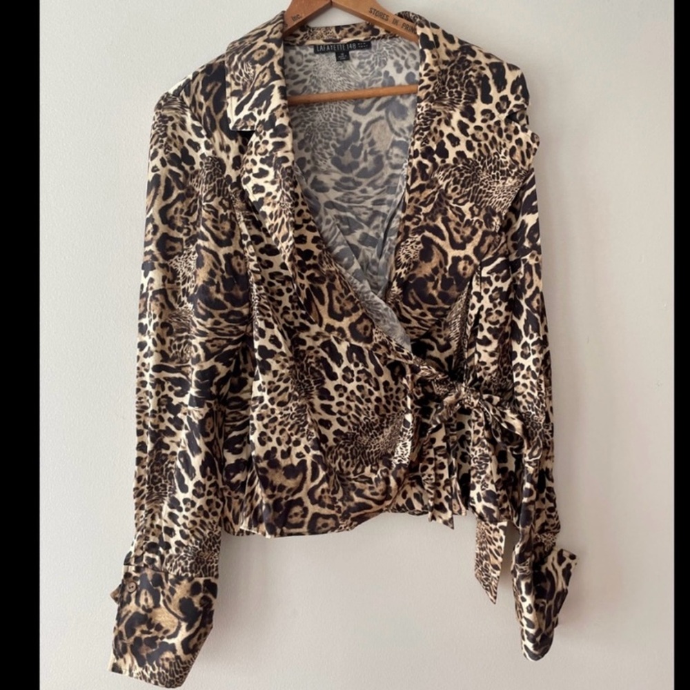 Lafayette 148 Silk Wrap Around Blouse